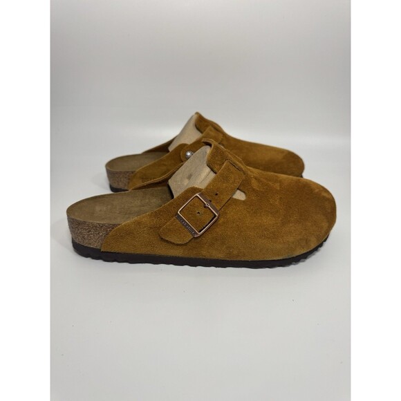 Birkenstock New Boston Mink Suede Leather Soft Footbed Narrow Select W-11 M-9 - Picture 2 of 16